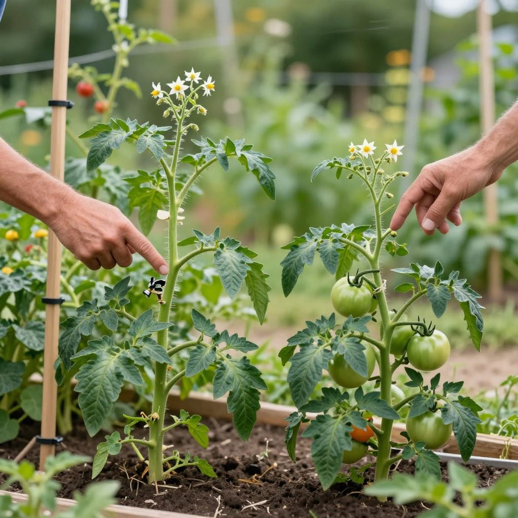 Identifying indeterminate vs determinate tomato plants before pruning.
