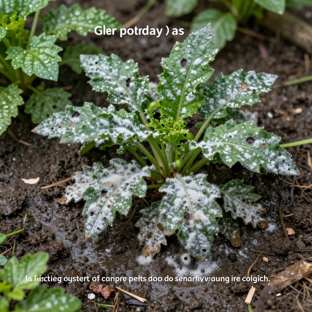 Fungal growth on soil due to excessive moisture