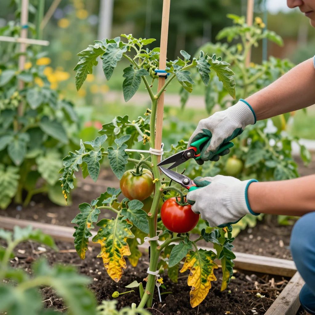 Pruning and supporting plants for better late-summer fruit production