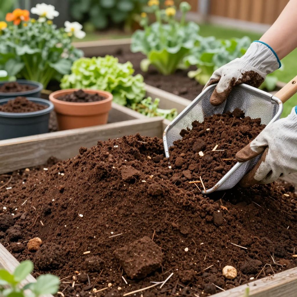 Ready homemade compost for garden use